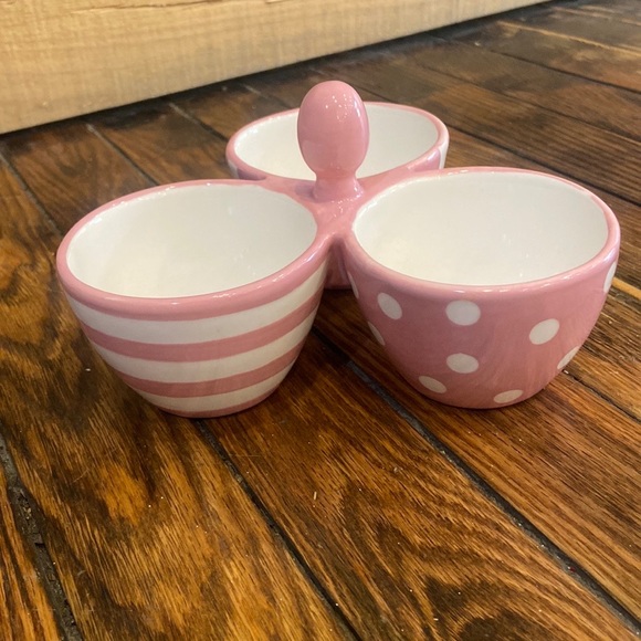 Vintage PAMPERED CHEF 'Help Whip Cancer' Trio Candy Condiment Bowl #2069. - Picture 4 of 7